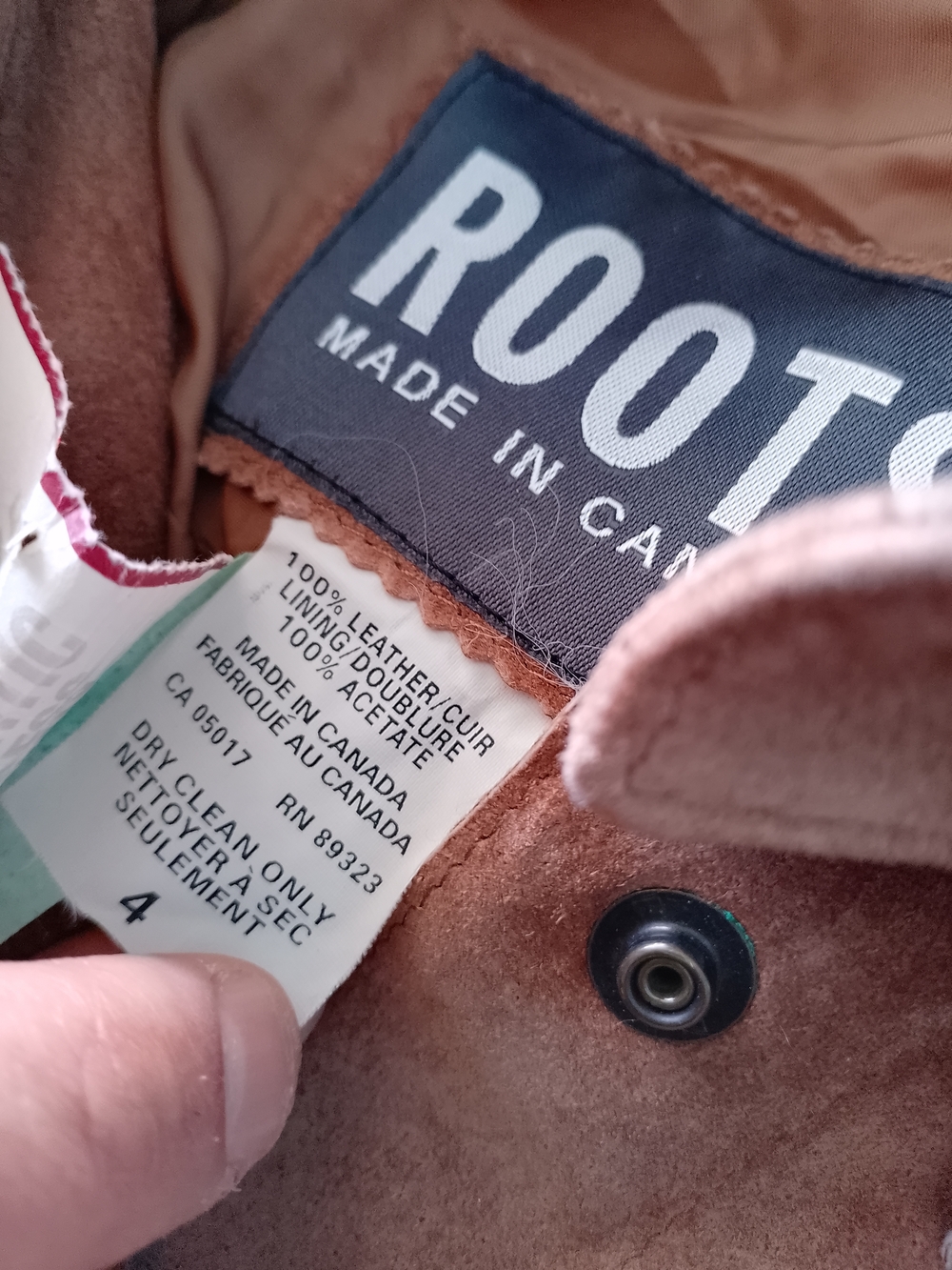 Vintage ROOTS Suede Button-Up Shirt Jacket - Brown - Picture 3 of 10